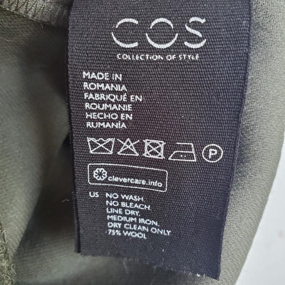 COS Wool Vest Zip Front NWOT Size 10 Neutral Minimalist - Picture 11 of 12